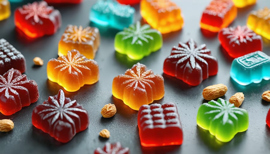 Different colored THC gummies as an example of their appearance and diversity