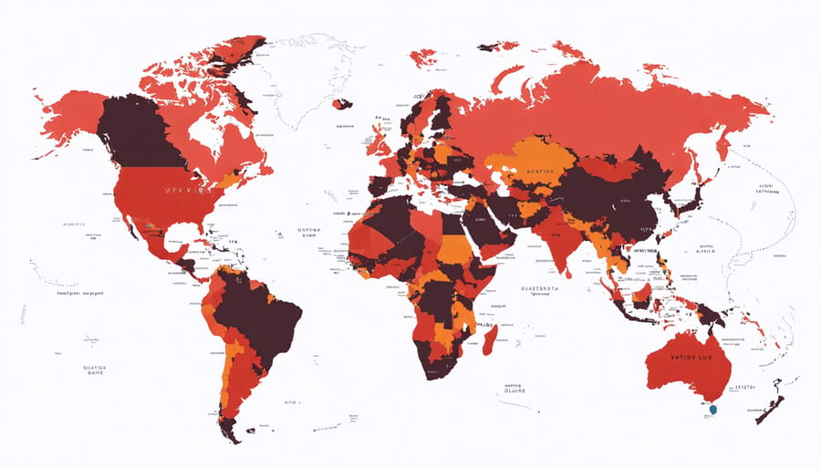 Global map showing different vaping regulations across countries